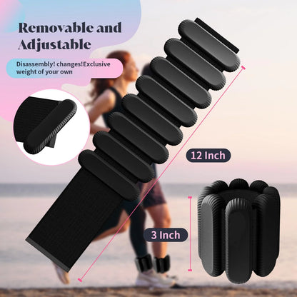 Wrist Weights, Ankle Weights for Women Men, Adjustable Wrist Weighted Bracelet for Home Gym Workout, Running, Yoga, Exercise, Strength Training, Set of 2 (1LB Each)