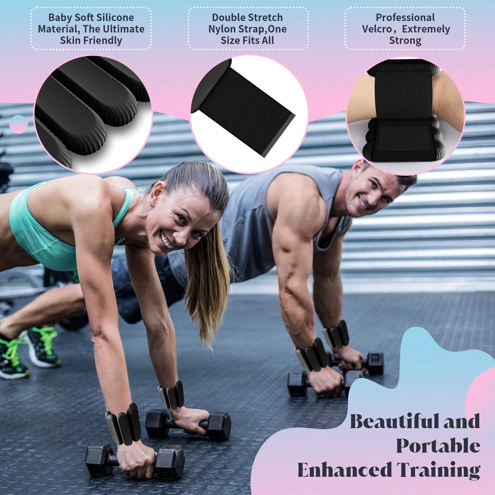 Wrist Weights, Ankle Weights for Women Men, Adjustable Wrist Weighted Bracelet for Home Gym Workout, Running, Yoga, Exercise, Strength Training, Set of 2 (1LB Each)